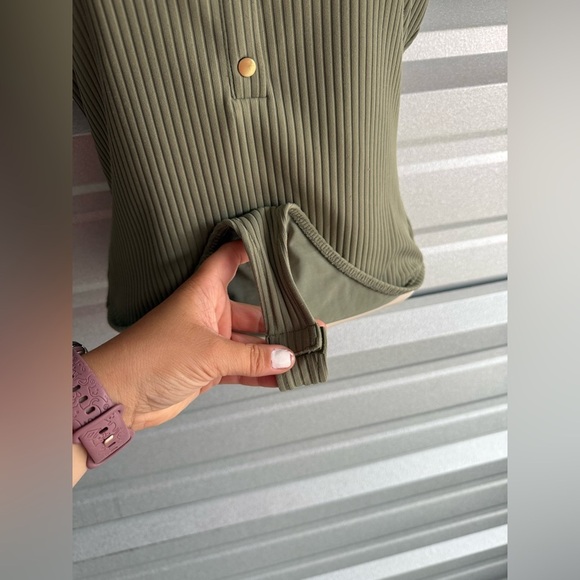 Women’s Victoria’s Secret Sport Ribbed Bodysuit Scoop Neck Green Size Small - Picture 2 of 10